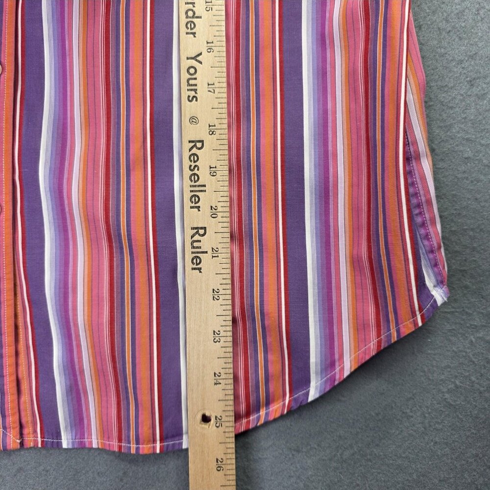 Ralph Lauren Shirt Womens Large Pink Stripe Preppy Office Casual Lightweight - Picture 8 of 11
